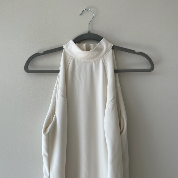 White Mock-Neck A-Line Mini Dress - Picture 7 of 14